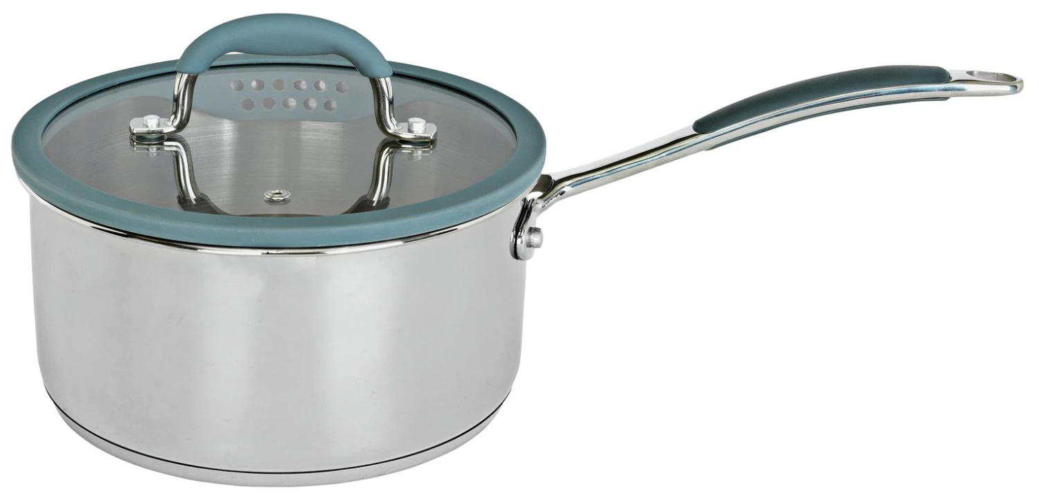 Habitat 5 Piece Stainless Steel With Silicone Rim Pan Set 2 Habitat 5 Piece Stainless Steel With Silicone Rim Pan Set - Image 2