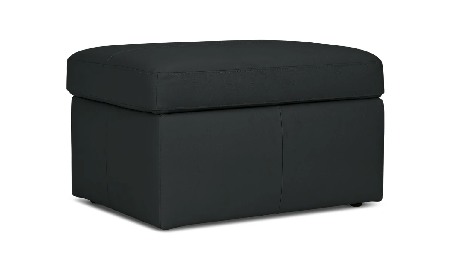 Habitat Gabe Leather Storage Footstool - Black 2 Habitat Gabe Leather Storage Footstool - Black - Image 2