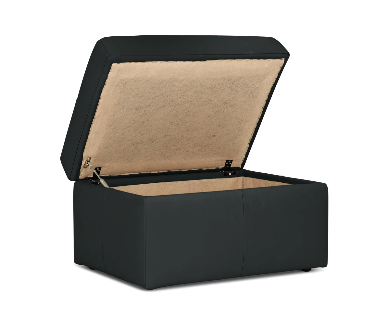 Habitat Gabe Leather Storage Footstool - Black 3 Habitat Gabe Leather Storage Footstool - Black - Image 3