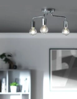 Habitat Rayner Steel 3 Light LED Flush Ceiling Light -Chrome 13 Habitat Rayner Steel 3 Light LED Flush Ceiling Light -Chrome -Habitat Store 8113621 R Z002C