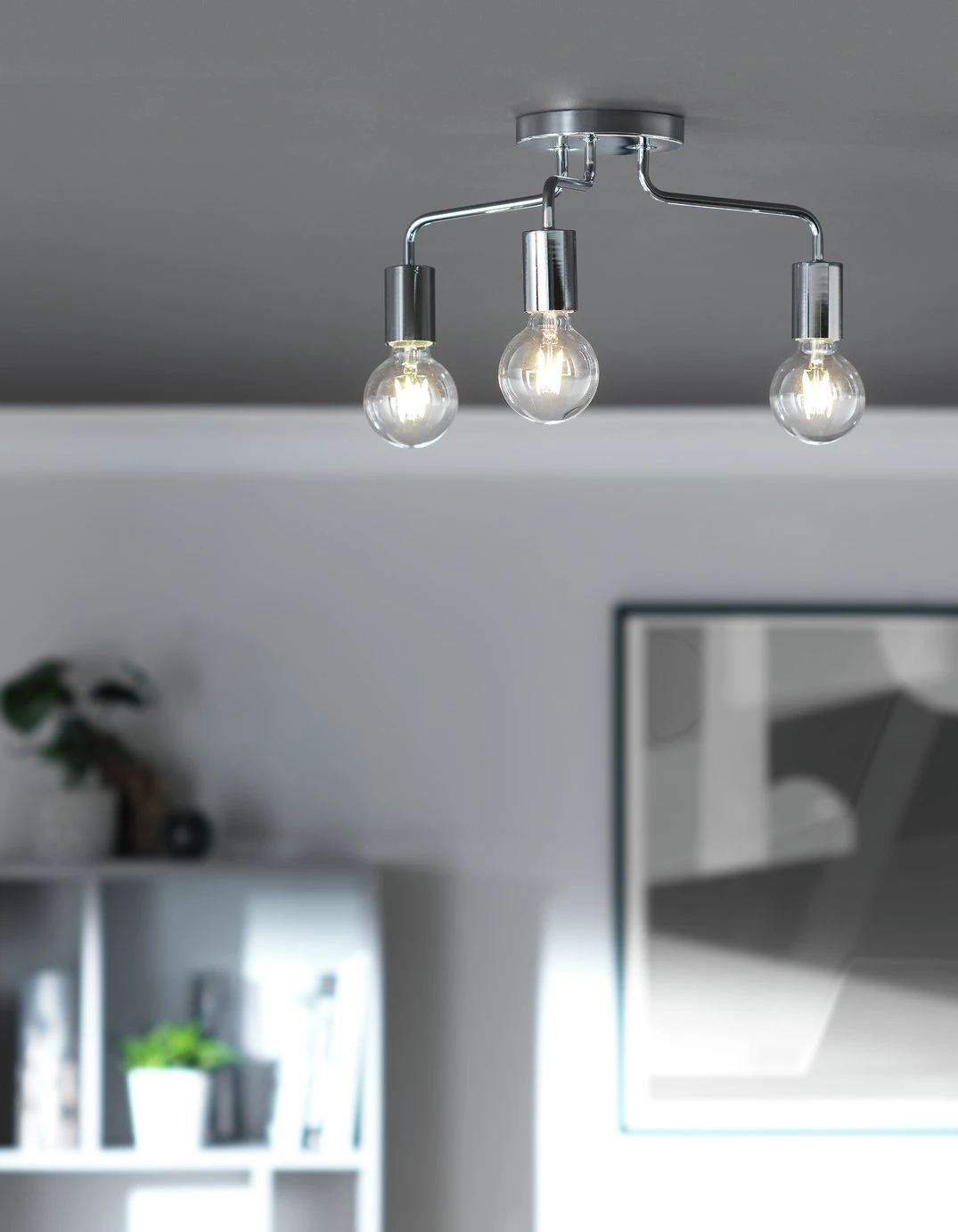 Habitat Rayner Steel 3 Light LED Flush Ceiling Light -Chrome 7 Habitat Rayner Steel 3 Light LED Flush Ceiling Light -Chrome - Image 7