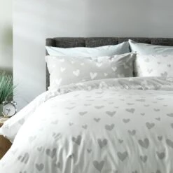 Habitat Hearts Grey & White Bedding Set - Single -Habitat Store 8291251 R Z006A