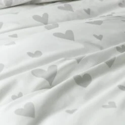 Habitat Hearts Grey & White Bedding Set - Single -Habitat Store 8291251 R Z007A