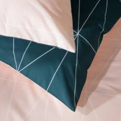 Habitat Geo Teal & Blush Reversible Bedding Set - Single -Habitat Store 8299947 R Z003A