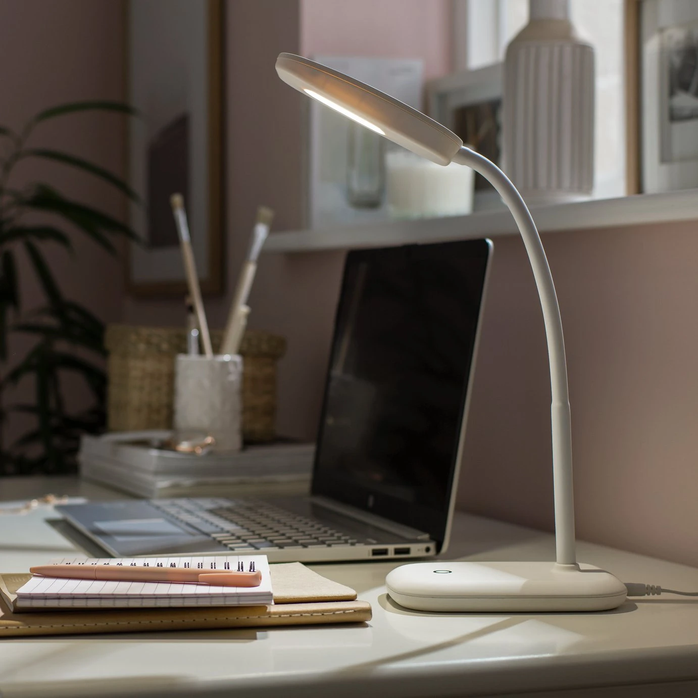 Habitat Silby Soft Touch LED Desk Lamp - White 1 Habitat Silby Soft Touch LED Desk Lamp - White