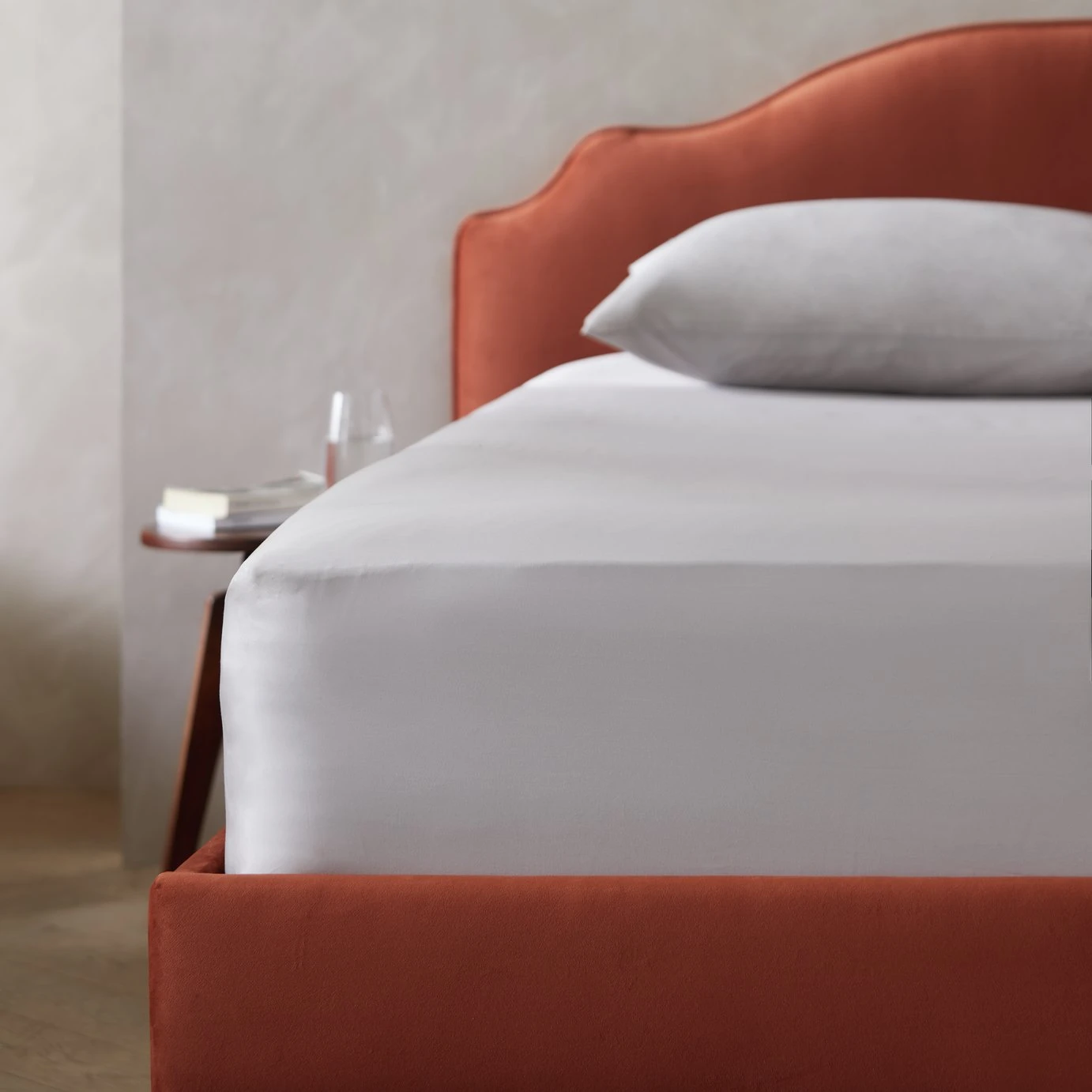 Habitat Egyptian Cotton 400TC Plain Grey Fitted Sheet-Single 2 Habitat Egyptian Cotton 400TC Plain Grey Fitted Sheet-Single - Image 2