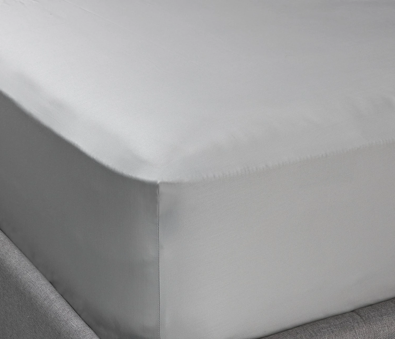 Habitat Egyptian Cotton 400TC Plain Grey Fitted Sheet-Single 4 Habitat Egyptian Cotton 400TC Plain Grey Fitted Sheet-Single - Image 4