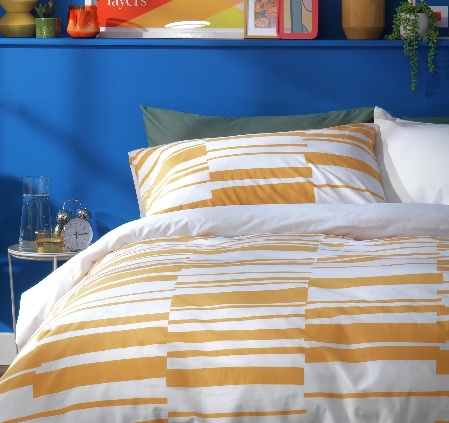 Habitat Stripe Mustard & White Bedding Set - Single 1 Habitat Stripe Mustard & White Bedding Set - Single