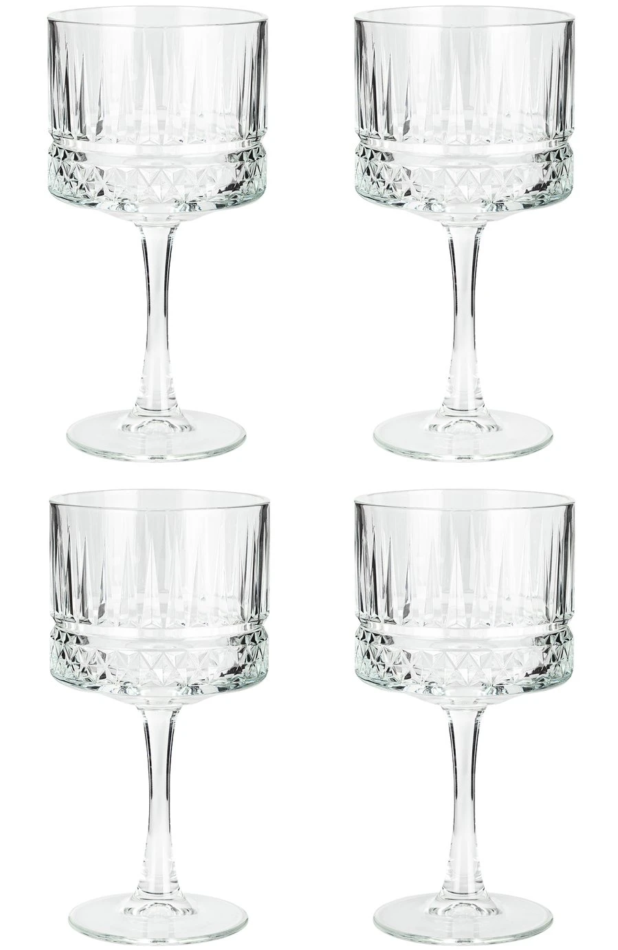 Habitat Pressed Set Of 4 Gin Glasses 1 Habitat Pressed Set Of 4 Gin Glasses