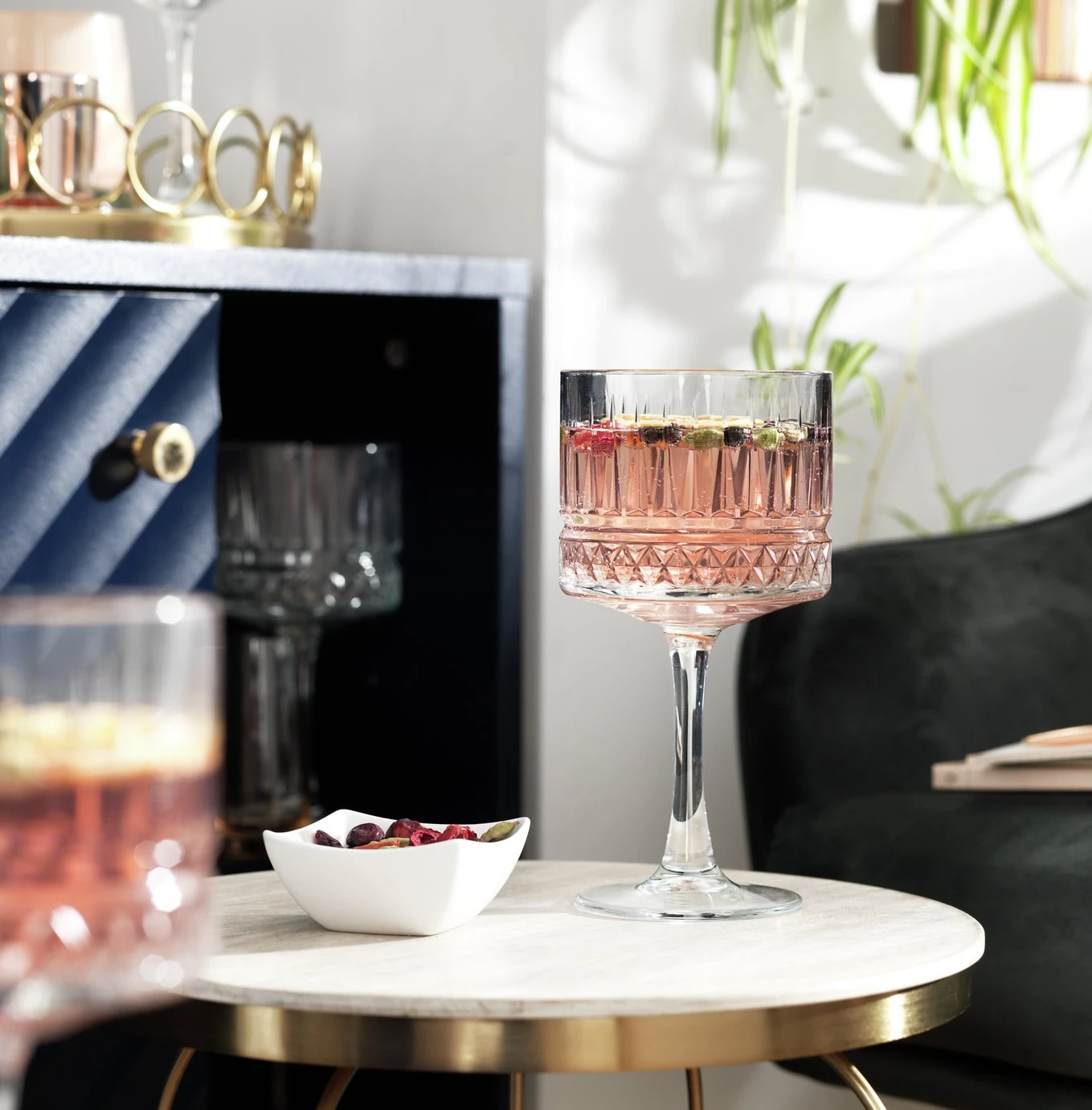 Habitat Pressed Set Of 4 Gin Glasses 2 Habitat Pressed Set Of 4 Gin Glasses - Image 2