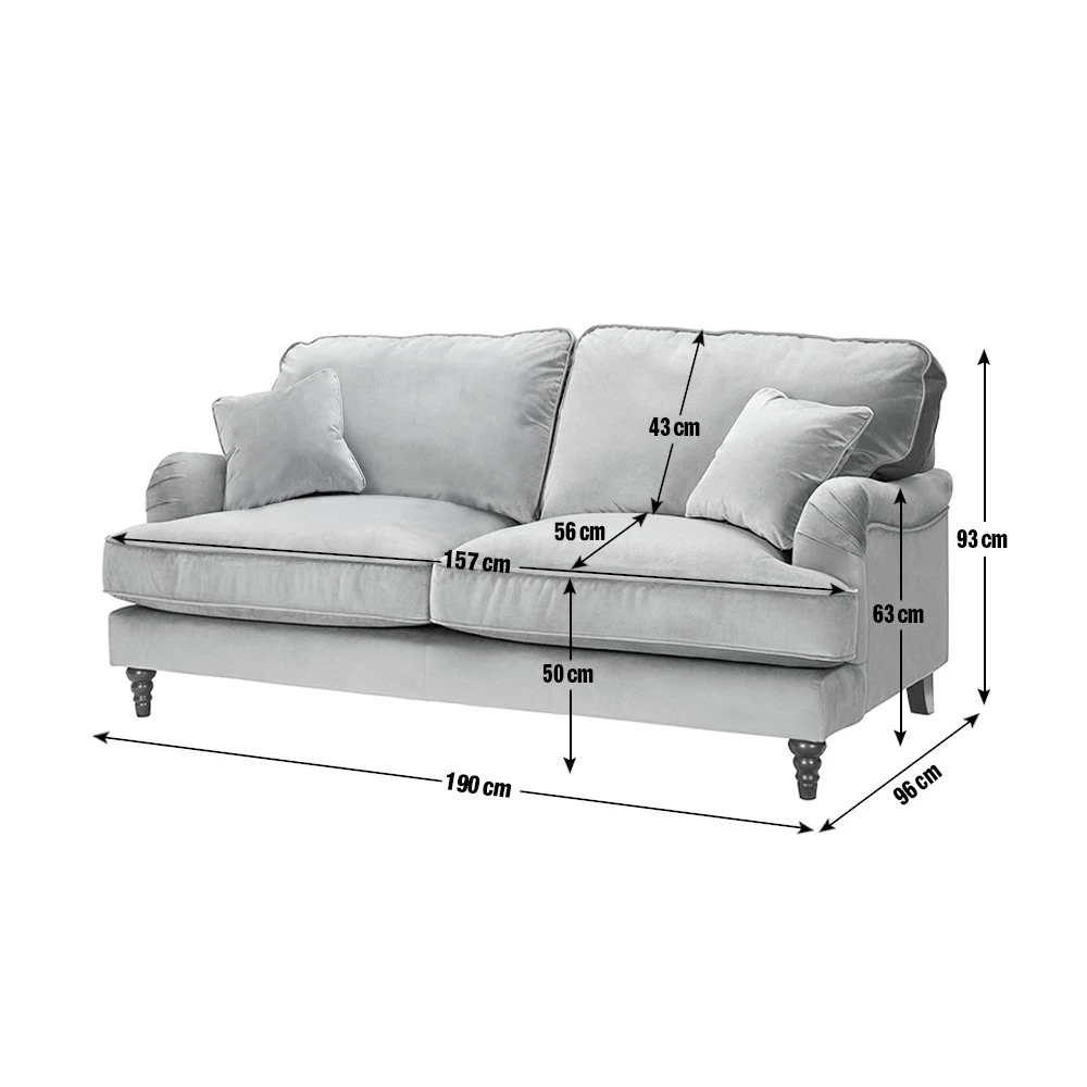 Habitat Matilda Velvet 3 Seater Sofa - Blue 3 Habitat Matilda Velvet 3 Seater Sofa - Blue - Image 3