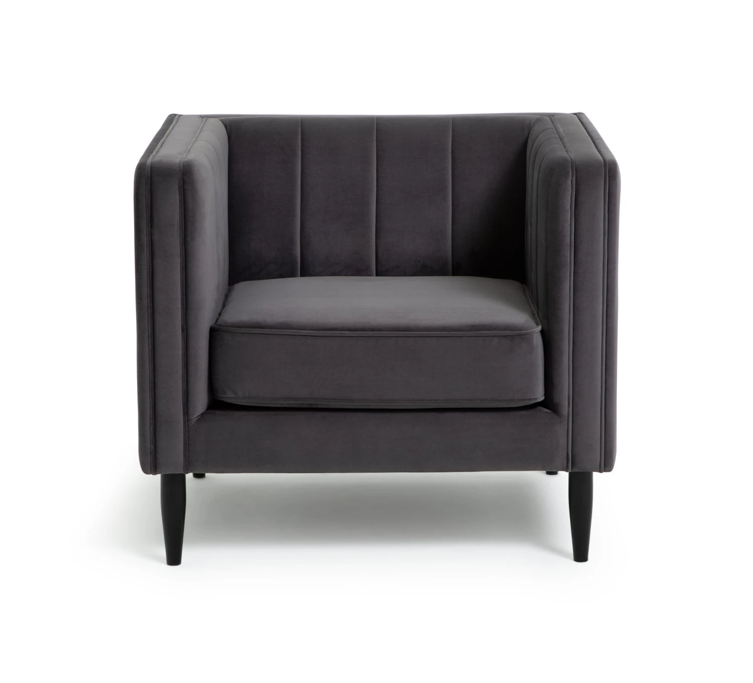 Habitat Vanessa Velvet Armchair - Grey 1 Habitat Vanessa Velvet Armchair - Grey