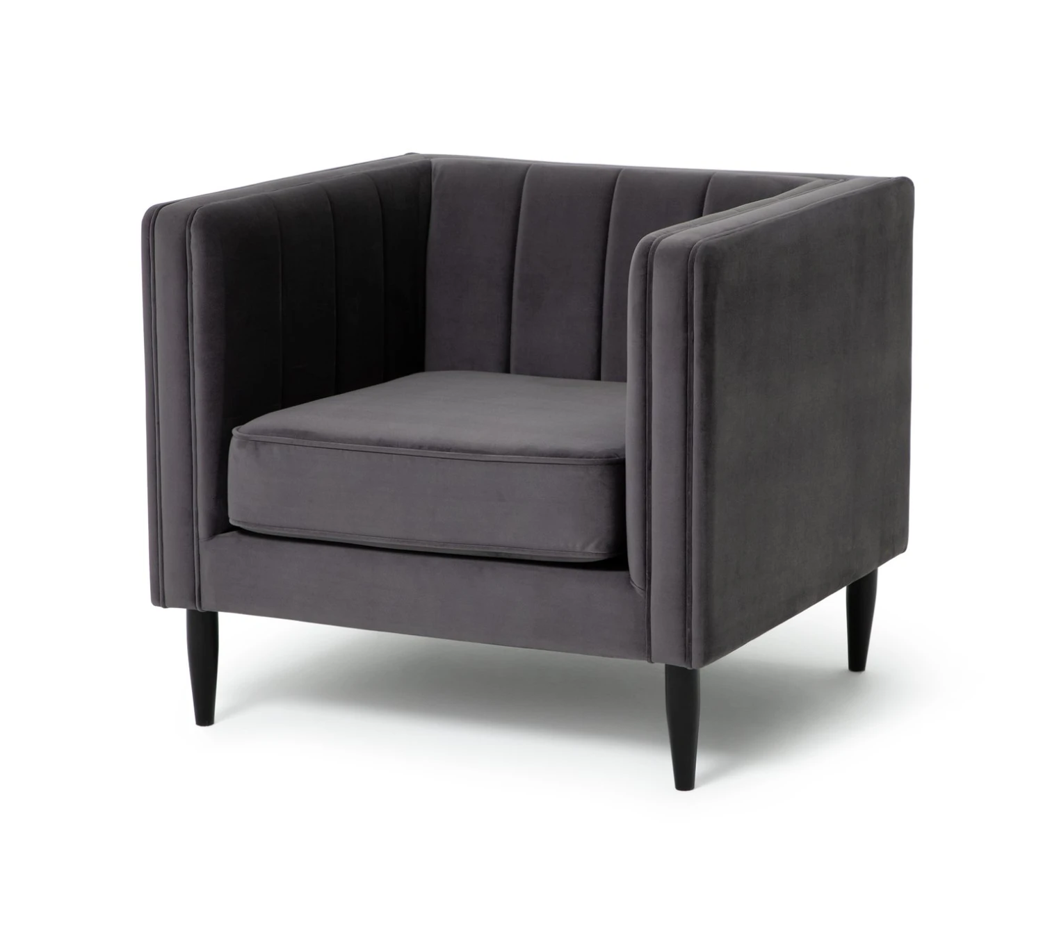 Habitat Vanessa Velvet Armchair - Grey 2 Habitat Vanessa Velvet Armchair - Grey - Image 2