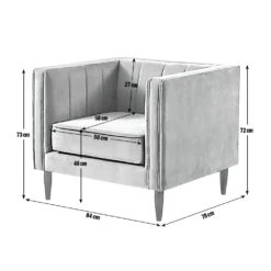 Habitat Vanessa Velvet Armchair - Grey 13 Habitat Vanessa Velvet Armchair - Grey -Habitat Store 8595809 R Z020A