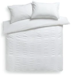 Habitat Cotton 300TC Waffle Striped White Bedding Set-Double -Habitat Store 8612483 R Z002A
