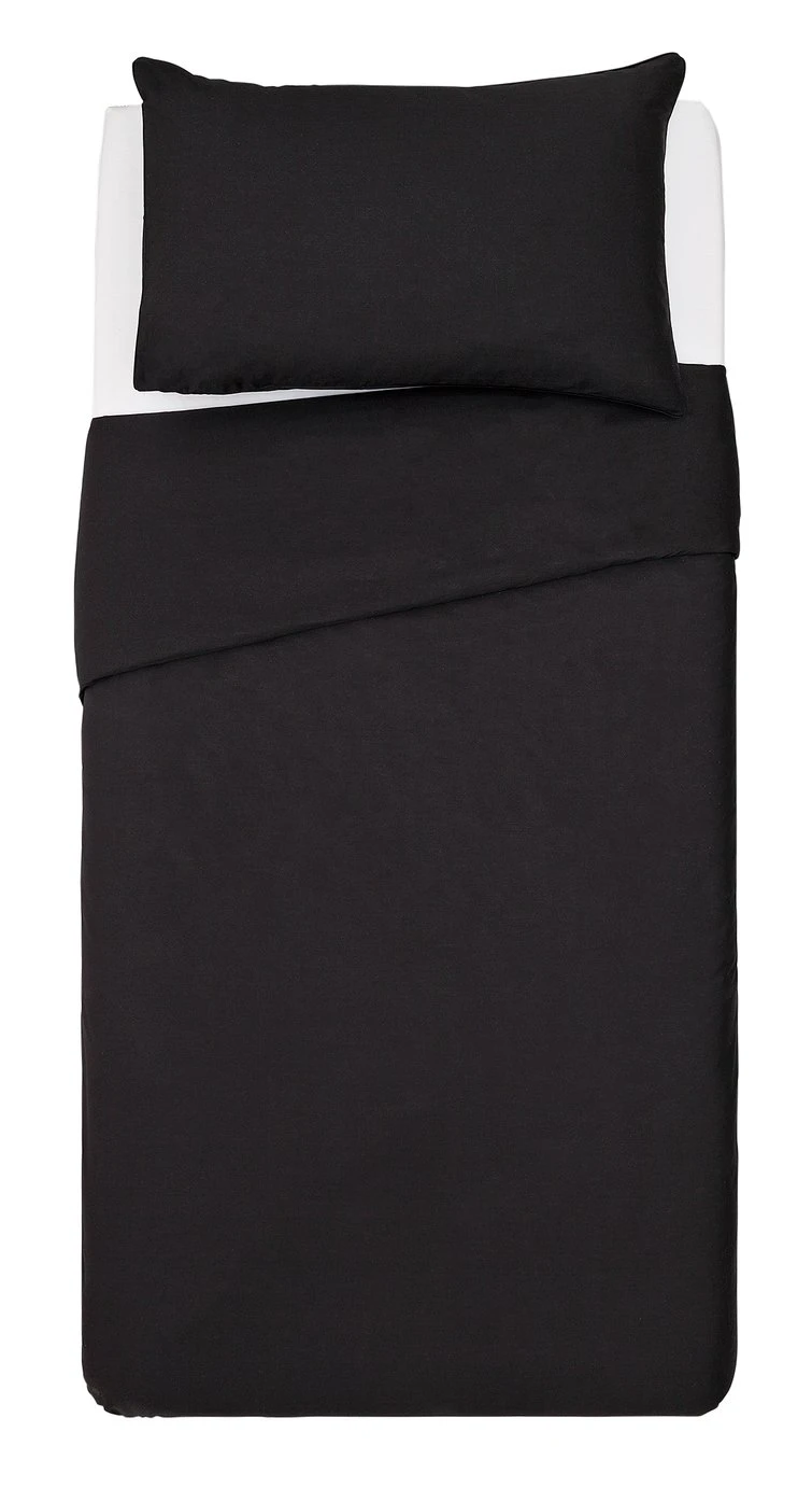 Habitat Cotton Rich Plain Black Bedding Set - Single 1 Habitat Cotton Rich Plain Black Bedding Set - Single