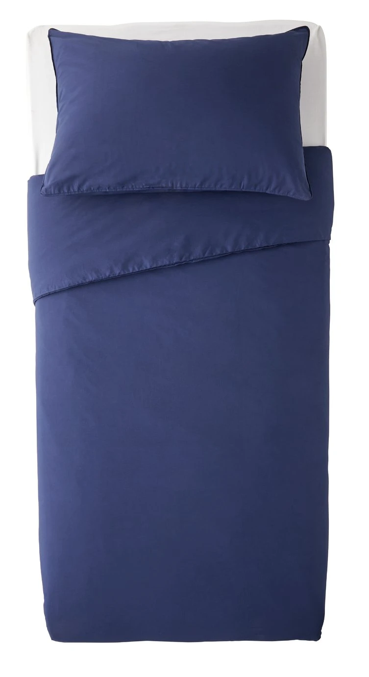 Habitat Cotton Rich Plain Navy Bedding Set - Single 1 Habitat Cotton Rich Plain Navy Bedding Set - Single
