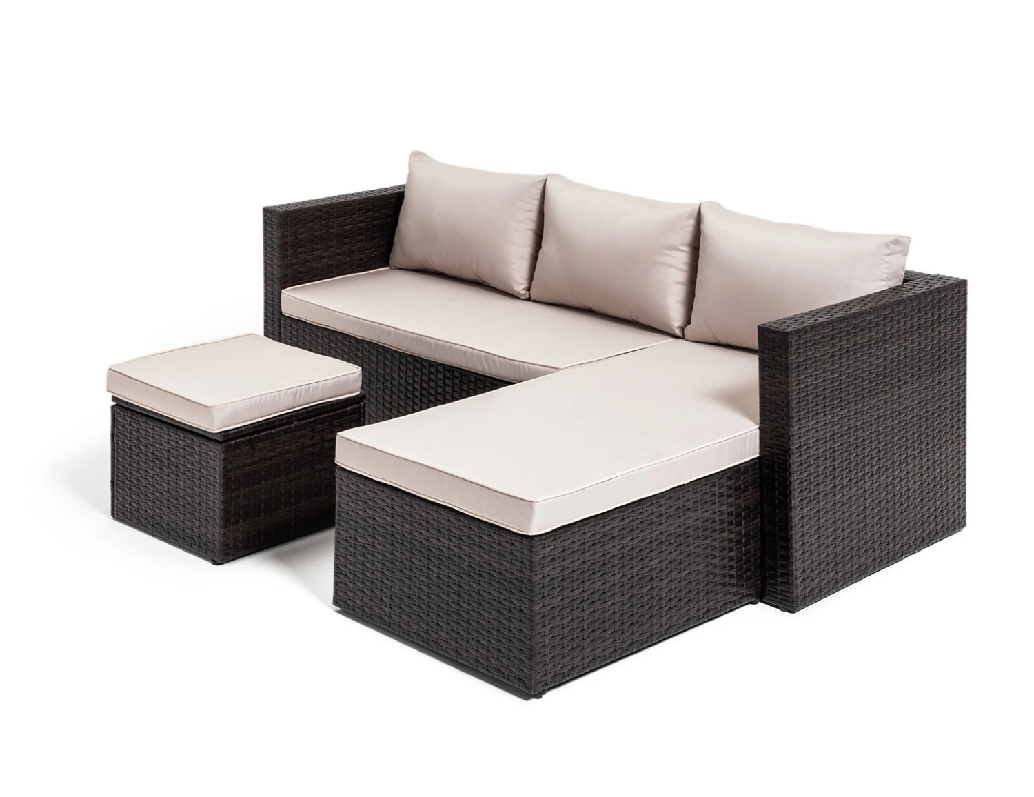 Habitat 4 Seater Rattan Effect Garden Sofa Set - Brown 1 Habitat 4 Seater Rattan Effect Garden Sofa Set - Brown