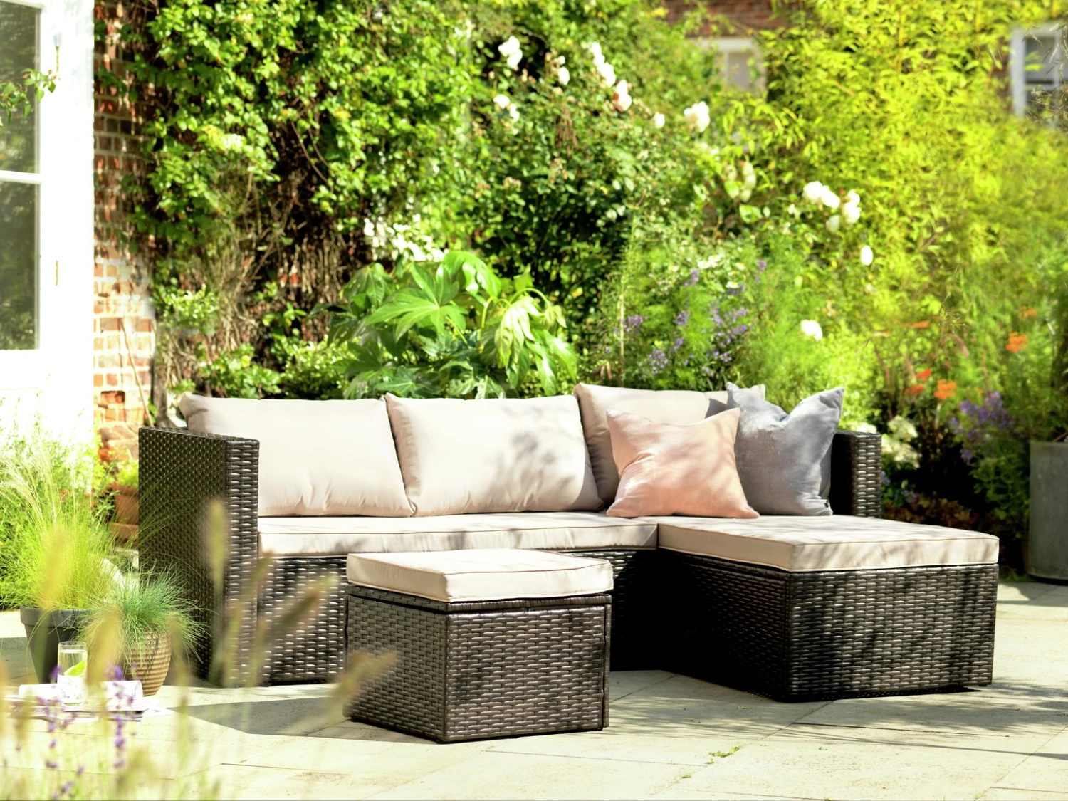 Habitat 4 Seater Rattan Effect Garden Sofa Set - Brown 2 Habitat 4 Seater Rattan Effect Garden Sofa Set - Brown - Image 2
