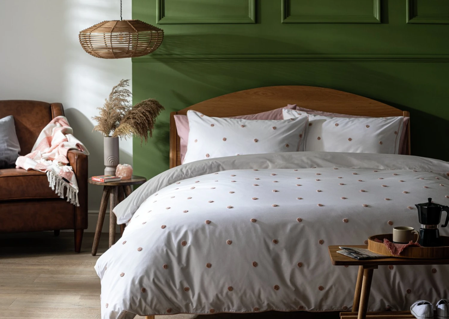 Habitat Tufted Spot Blush Pink Bedding Set - Single 6 Habitat Tufted Spot Blush Pink Bedding Set - Single - Image 6