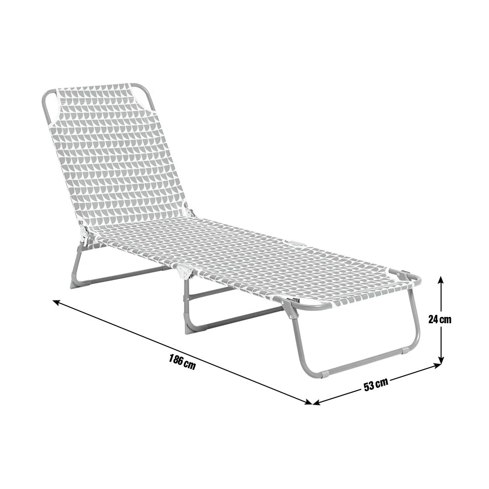 Habitat Folding Metal Sun Lounger - Geo Orange 4 Habitat Folding Metal Sun Lounger - Geo Orange - Image 4