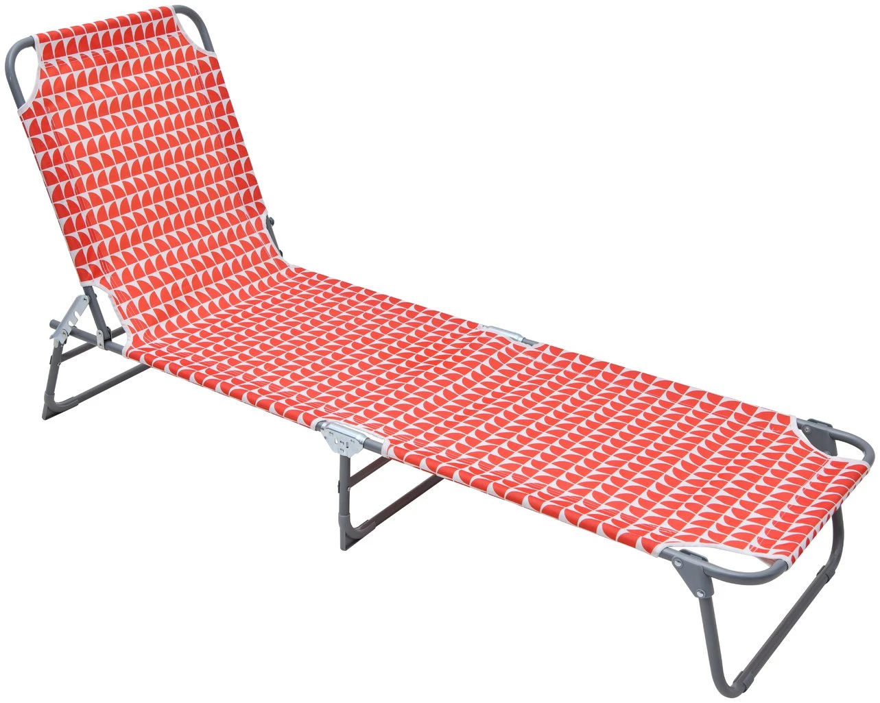 Habitat Folding Metal Sun Lounger - Geo Orange 1 Habitat Folding Metal Sun Lounger - Geo Orange