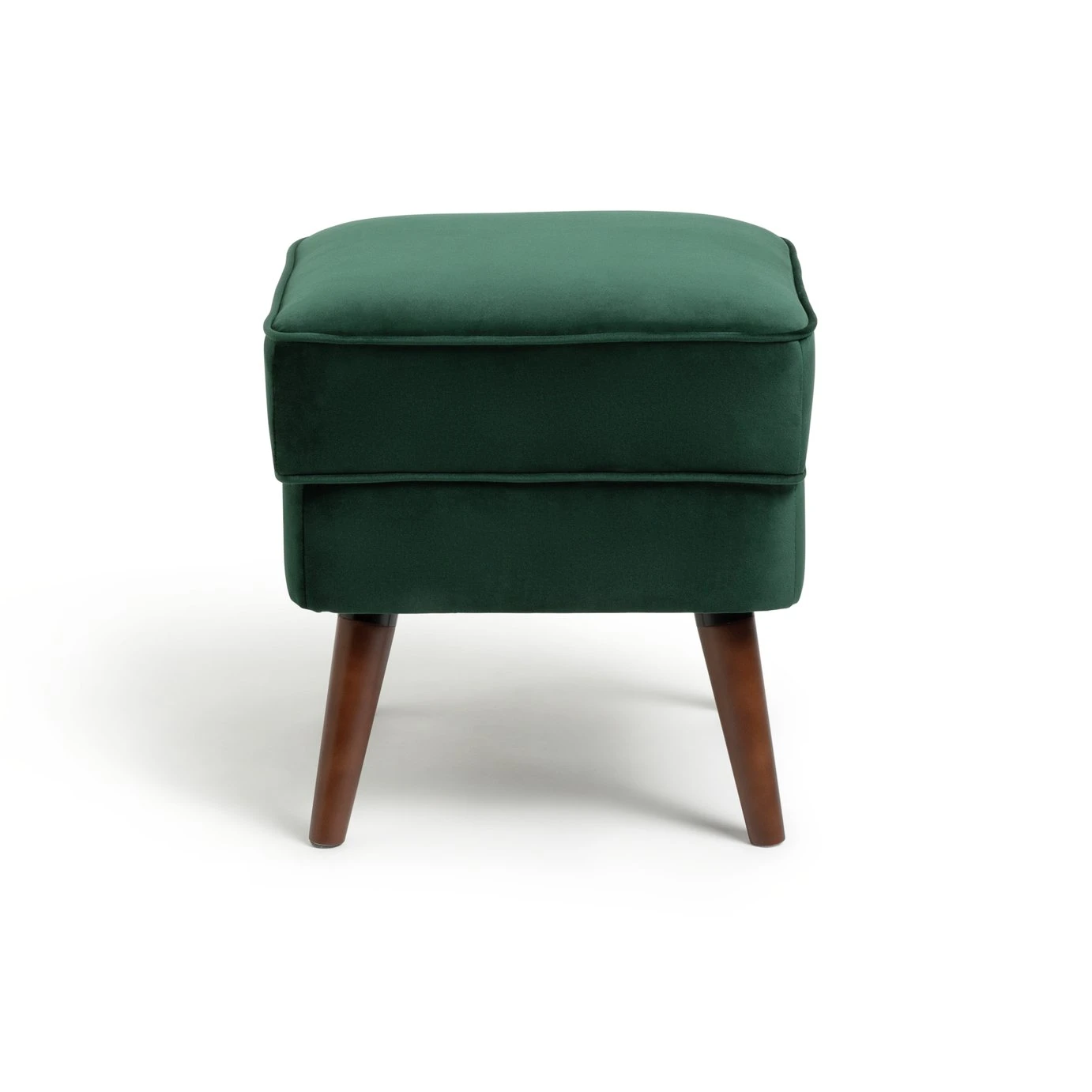 Habitat Callie Velvet Footstool - Forest Green 1 Habitat Callie Velvet Footstool - Forest Green