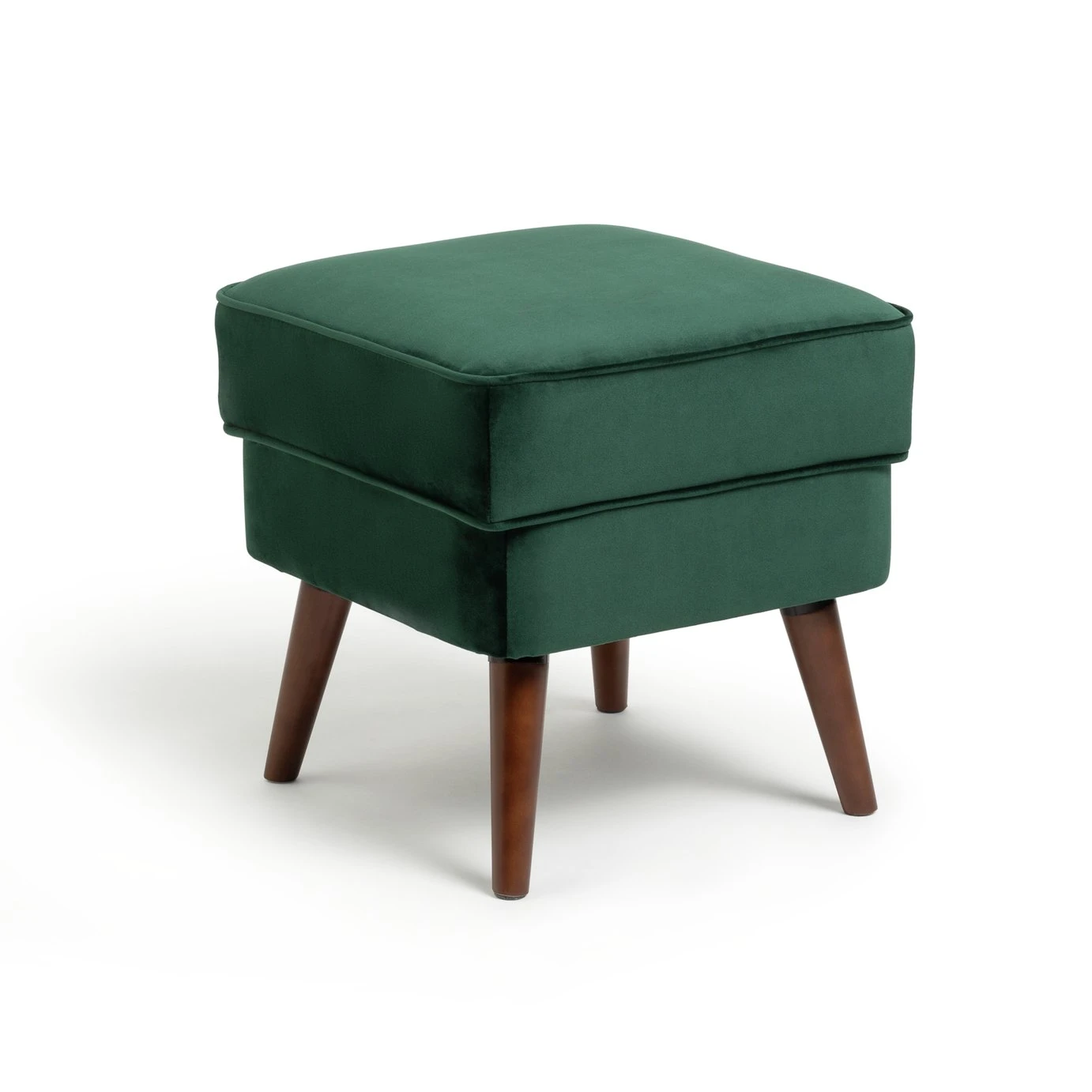 Habitat Callie Velvet Footstool - Forest Green 3 Habitat Callie Velvet Footstool - Forest Green - Image 3