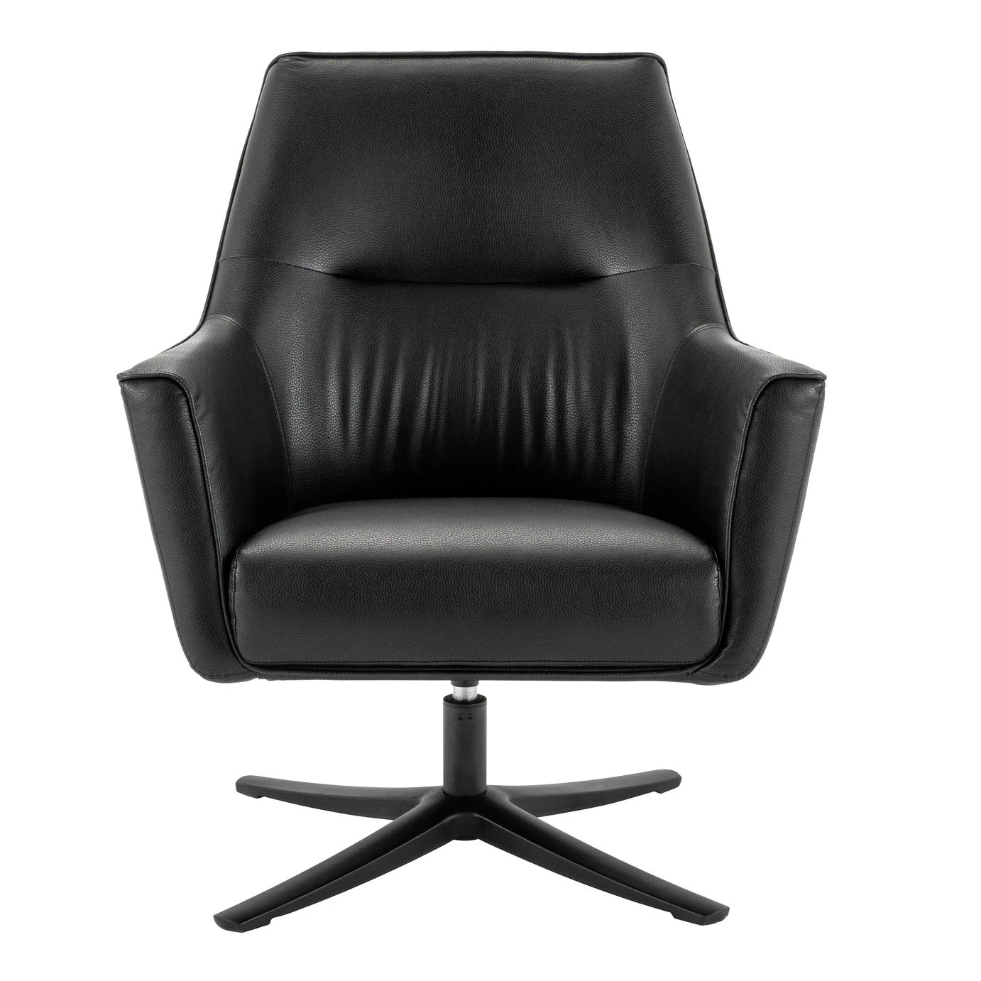 Habitat Rhett Faux Leather Swivel Chair - Black 1 Habitat Rhett Faux Leather Swivel Chair - Black