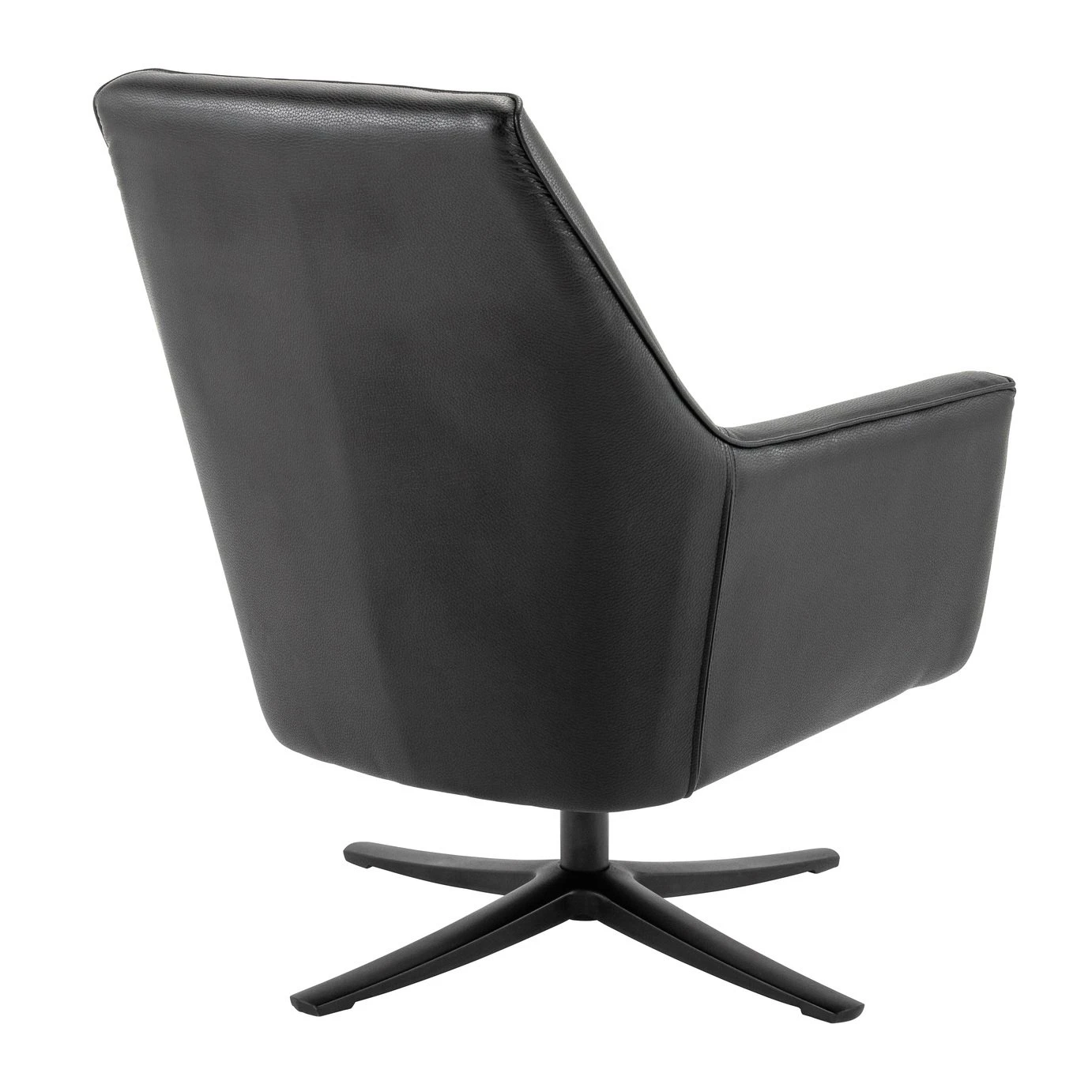Habitat Rhett Faux Leather Swivel Chair - Black 4 Habitat Rhett Faux Leather Swivel Chair - Black - Image 4