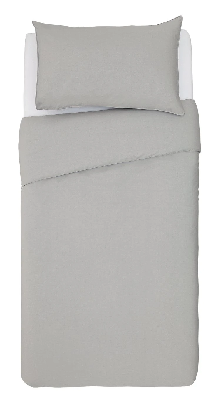 Habitat Cotton Rich Plain Grey Bedding Set - Single 1 Habitat Cotton Rich Plain Grey Bedding Set - Single