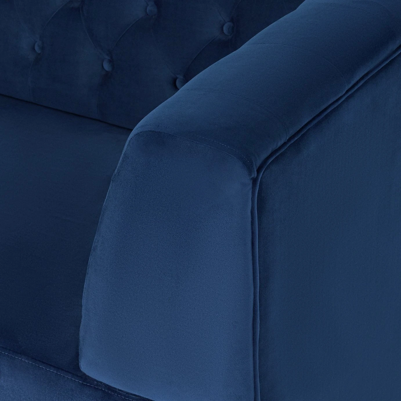Habitat Blake Velvet 3 Seater Sofa - Navy Blue 9 Habitat Blake Velvet 3 Seater Sofa - Navy Blue - Image 9