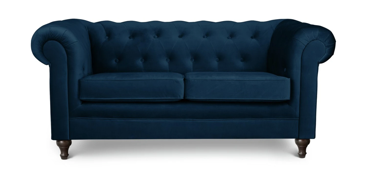 Habitat Chesterfield Velvet 2 Seater Sofa - Blue 1 Habitat Chesterfield Velvet 2 Seater Sofa - Blue