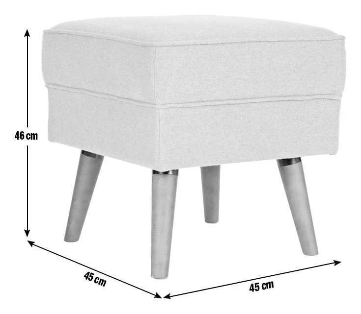 Habitat Callie Fabric Footstool - Light Grey 6 Habitat Callie Fabric Footstool - Light Grey - Image 6