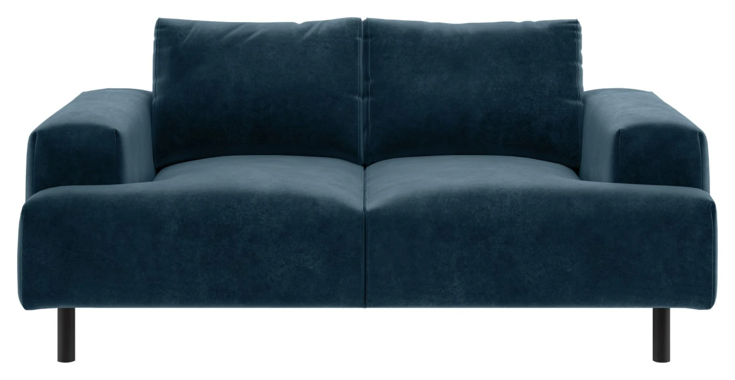 Habitat Julien Velvet 2 Seater Sofa - Navy Blue 1 Habitat Julien Velvet 2 Seater Sofa - Navy Blue