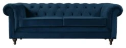 Habitat Chesterfield Velvet 3 Seater Sofa - Blue