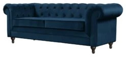 Habitat Chesterfield Velvet 3 Seater Sofa - Blue 12 Habitat Chesterfield Velvet 3 Seater Sofa - Blue -Habitat Store 8869298 R Z002A