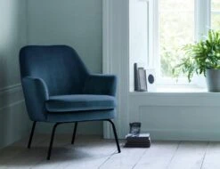 Habitat Celine Velvet Accent Chair - Blue 19 Habitat Celine Velvet Accent Chair - Blue -Habitat Store 8874702 R Z002C