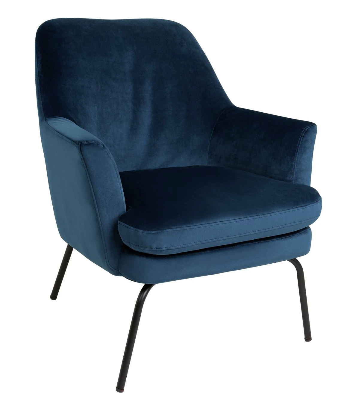 Habitat Celine Velvet Accent Chair - Blue 7 Habitat Celine Velvet Accent Chair - Blue - Image 7