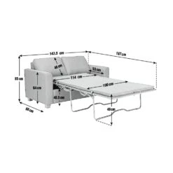 Habitat Apartment 2 Seater Fabric Sofa Bed - Light Grey -Habitat Store 8877981 R Z020A