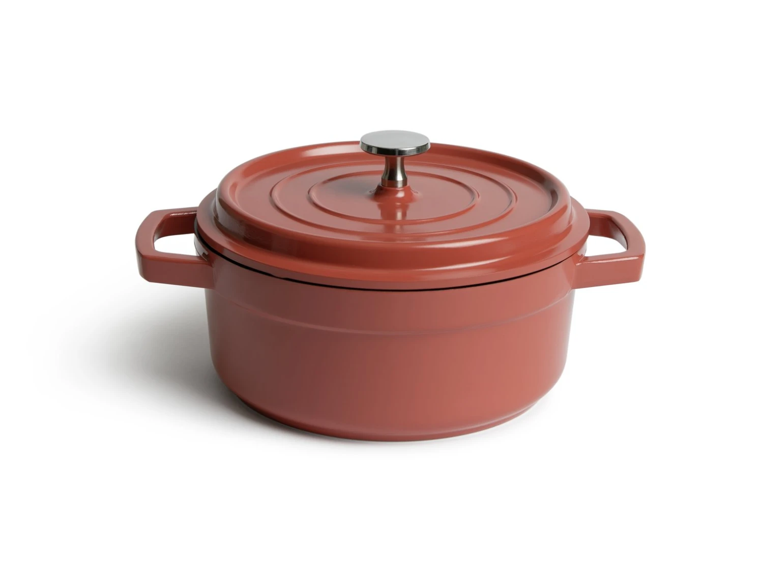 Habitat 2.4 Litre Cast Aluminium Casserole Dish - Red 1 Habitat 2.4 Litre Cast Aluminium Casserole Dish - Red