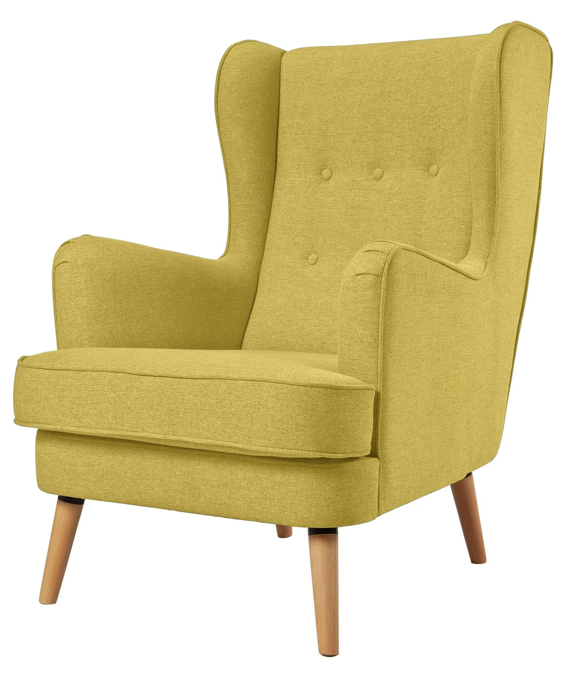 Habitat Callie Fabric Wingback Chair - Mustard 7 Habitat Callie Fabric Wingback Chair - Mustard - Image 7