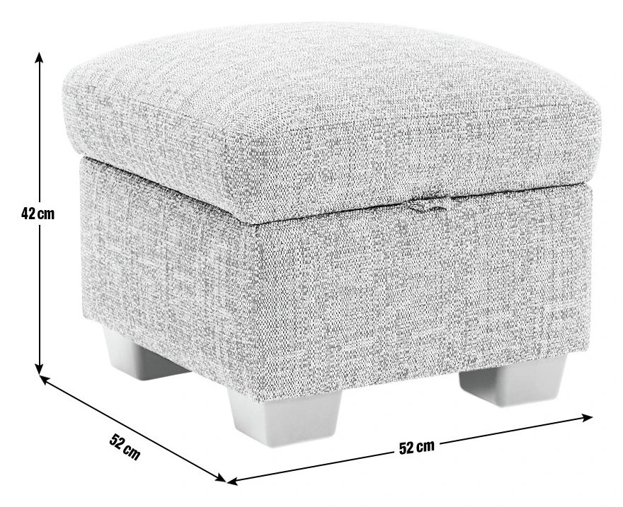 Habitat Lisbon Fabric Storage Footstool - Charcoal 4 Habitat Lisbon Fabric Storage Footstool - Charcoal - Image 4
