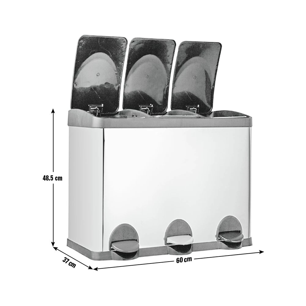 Habitat 45 Litre Triple Compartment Recycling Bin 6 Habitat 45 Litre Triple Compartment Recycling Bin - Image 6