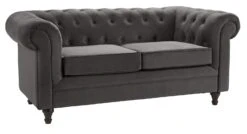 Habitat Chesterfield Velvet 2 Seater Sofa - Charcoal 14 Habitat Chesterfield Velvet 2 Seater Sofa - Charcoal -Habitat Store 8935782 R Z004A