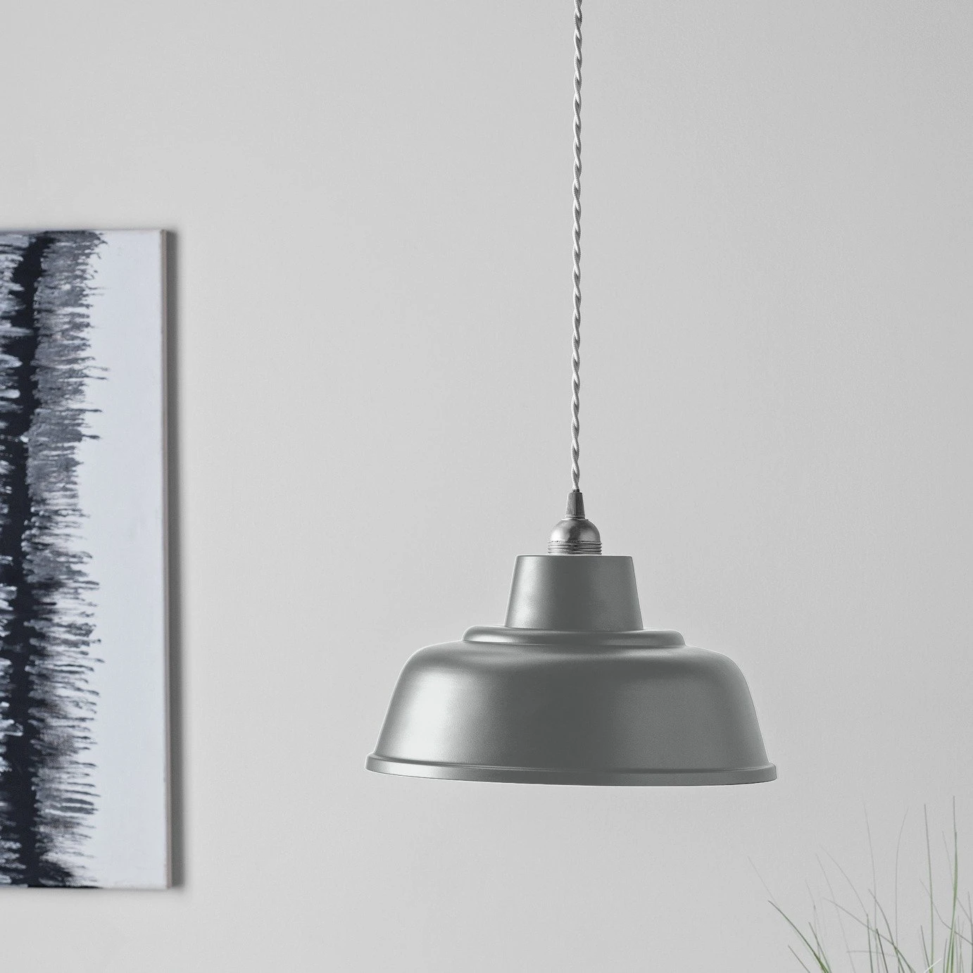 Habitat Core Metal Pendant Shade - Flint Grey 1 Habitat Core Metal Pendant Shade - Flint Grey