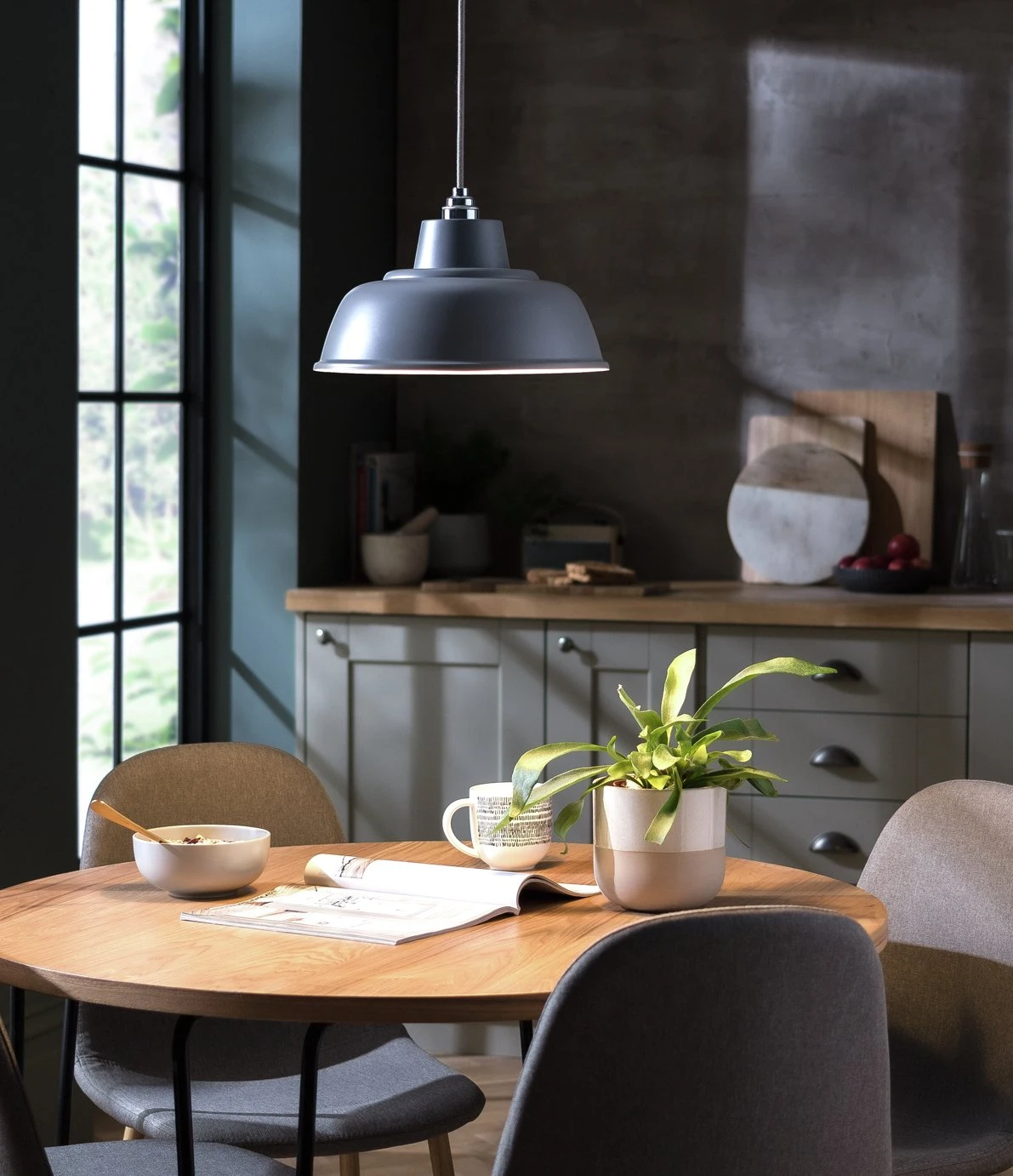 Habitat Core Metal Pendant Shade - Flint Grey 2 Habitat Core Metal Pendant Shade - Flint Grey - Image 2