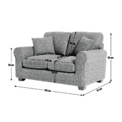 Habitat Lisbon Fabric 2 Seater Sofa - Charcoal -Habitat Store 8948858 R E001