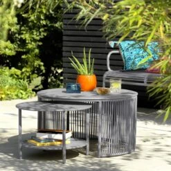 Habitat Ipanema Metal Garden Coffee Table - Grey 15 Habitat Ipanema Metal Garden Coffee Table - Grey -Habitat Store 8957045 R Z004C
