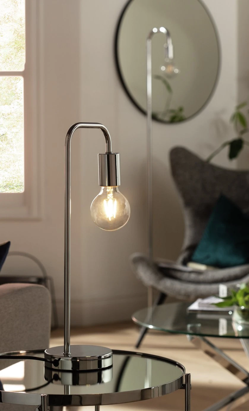 Habitat Rayner Steel LED Table Lamp - Chrome 6 Habitat Rayner Steel LED Table Lamp - Chrome - Image 6